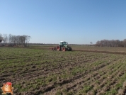  Fendt 818 met 6 meter Kongskilde cultivator