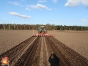 Fendt 818 met Accord bieten zaaimachine 