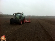 Fendt 818 met Accord bieten zaaimachine 